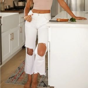 Free People Maggie Midrise White Jean